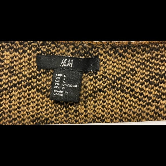 H&M brown and black open cardigan in large - Picture 3 of 4